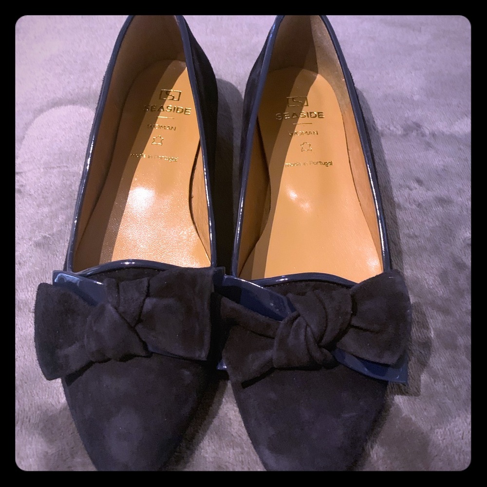 NWOT Blue Leather Loafers